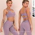 Ladies Workout Set Fitness Clothing 2 Pcs Knotted Yoga Wear Conjunto Deportivo Bodybuilding Bow Women Active Sets